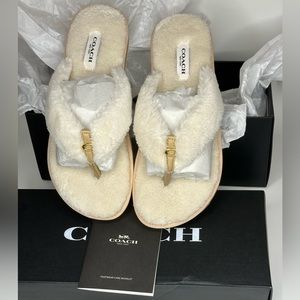 NEW! Coach Hampton Flip Flops in Natural